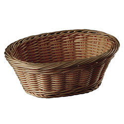 CESTO OVAL RATTAN PLAST18.5X13.5X7CM MARRON
