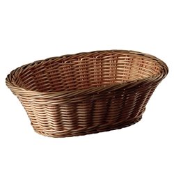 CESTO OVAL RATTAN PLAST23X16.5X7CM MARRON