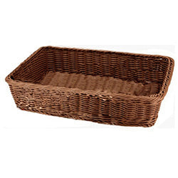 CESTO RECT RATTAN PLAST. MARRON. 38X29X9CM