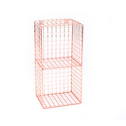 RACK METAL 2DIV VERTICAL COLOR DORADO H47X23X18CM