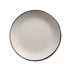 PLATO DE POSTRE CERAMICA D22CM RUSTICO BLANCO