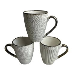 MUG 385ML TEXTURADO BLANCO