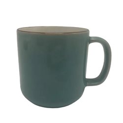 MUG 385ML VERDE C/BORDE MARRON