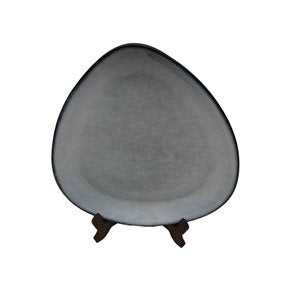 PLATO DE POSTRE D22CM TRIANGULAR GRIS