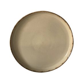 PLATO DE MESA D27CM BEIGE BORDE MARRON