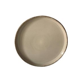 PLATO DE POSTRE D20CM BEIGE BORDE MARRON