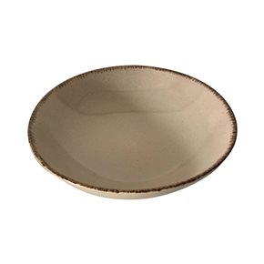PLATO HONDO D20CM BEIGE BORDE MARRON