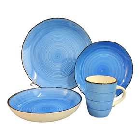JUEGO VAJILLA 16PCS 27/19/21/385ML AZUL