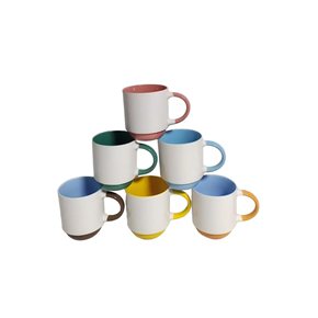 MUG RECTO CON BASE 380ML BLANCO/COLOR SURTIDO