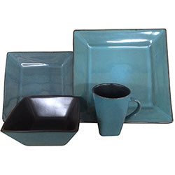 BOWL CUADRADO 15CM BICOLOR TURQUESA/NEGRO