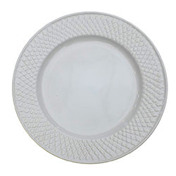 PLATO DE MESA 28CM BLANCO RELIEVE DIAMANTE