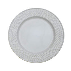 PLATO DE POSTRE 20CM BLANCO RELIEVE DIAMANTE