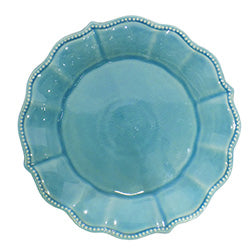 PLATO DE MESA BORDE ONDULADO 27CM TULIPA TURQ