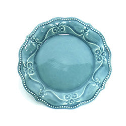 PLATO DE POSTRE BORDE ONDULADO 20CM TULIPA TURQ