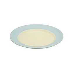 PLATO DE POSTRE 22CM COMBINADO CELESTE C/ BLANCO