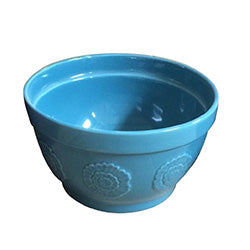 BOWL 20CM 2.4L TURQUESA EXTERIOR TEXTURADO FLORES
