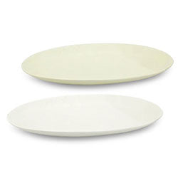 PLATO FORMA OVAL 32X19CM BLANCO/BEIGE MATE