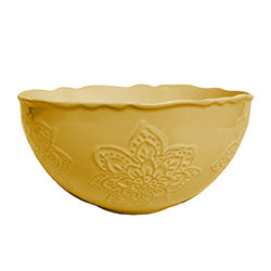 BOWL CERAMICA D20CM 2L TEXTURADO FLORES AMARILLO