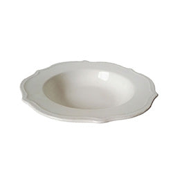 PLATO HONDO CERAMICA D22CM BORDE ONDULADO BLANCO