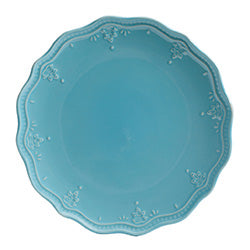 PLATO DE MESA ONDULADO 26CM CELESTE CONTORNO TEXT