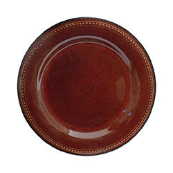 PLATO DE POSTRE 20CM BORDE PUNTEADO BORDEAUX