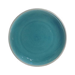 PLATO DE POSTRE 21CM GRIS INTERIOR TURQUESA