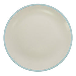 PLATO DE MESA D28CM BLANCO-CELESTE