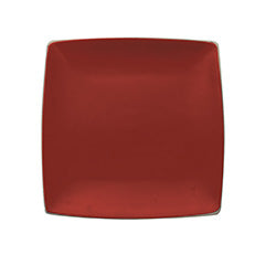 PLATO DE POSTRE CUADRADO 22X22CM ROJO