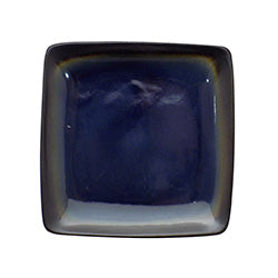 PLATO DE POSTRE CUADRADO NEGRO-AZUL.  20X20CM