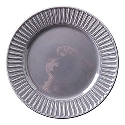 PLATO DE MESA D27CM BORDE TEXTURADO GRIS BRILLO