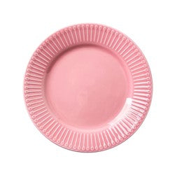 PLATO POSTRE D21CM BORDE TEXTURADO ROSA BRILLO