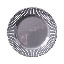 PLATO POSTRE D21CM BORDE TEXTURADO GRIS BRILLO