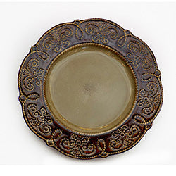 PLATO DE POSTRE 22CM MARRON C/TEXTURA