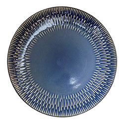 PLATO DE MESA 28CM AZUL C/TEXTURA