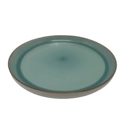 PLATO DE MESA 26x3CM VERDE C/BORDE MARRON