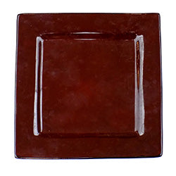 PLATO DE MESA CUADRADO 28x28CM ROJO Y NEGRO