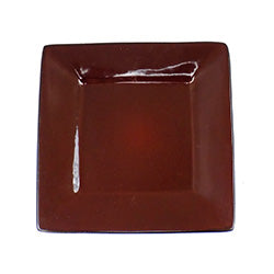 PLATO DE POSTRE CUADRADO 20x20CM ROJO Y NEGRO
