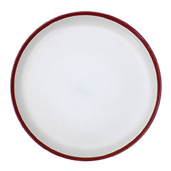 PLATO DE MESA 28CM BLANCO C/BORDE ROJO