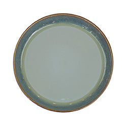 PLATO DE POSTRE 22CM GRIS C/BORDE AZUL/MARRON