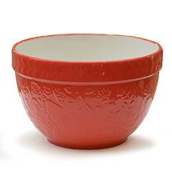 BOWL D23x14CM 3.4L INT.BLANCO TEXTURADO ROJO