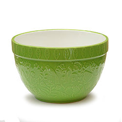 BOWL D20x13CM 2.2L INT.BLANCO TEXTURADO VERDE