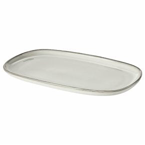 FUENTE RECTANGULAR CERAMICA GRIS ORGANIC 30x19CM