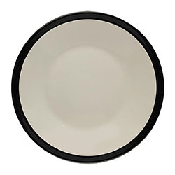 PLATO DE MESA BLANCO BORDE NEGRO D27CM