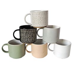 MUG RECTO CERAMICA 384ML 9.5X8.5CM TEXTURADO