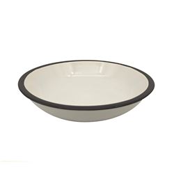 PLATO HONDO D23CM BLANCO BORDE NEGRO