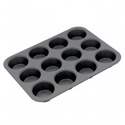 MOLDE MUFFIN X12  GRIS ANTIADHERENTE. 35X26.5X3CM