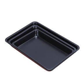 SET 3 ASADERAS RECT D28/31/34 CM GRIS ANTIADHERENTE