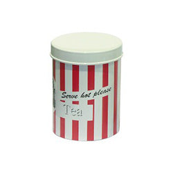 LATA REDONDA RETRO D11/H13.5CM ROJA
