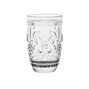 VASO DOF VIDRIO LABRADO 370ML INCOLORO FLOR DE LIS