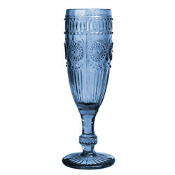 COPA VIDRIO LABRADO CHAMPAGNE 20X7CM SOLES AZUL